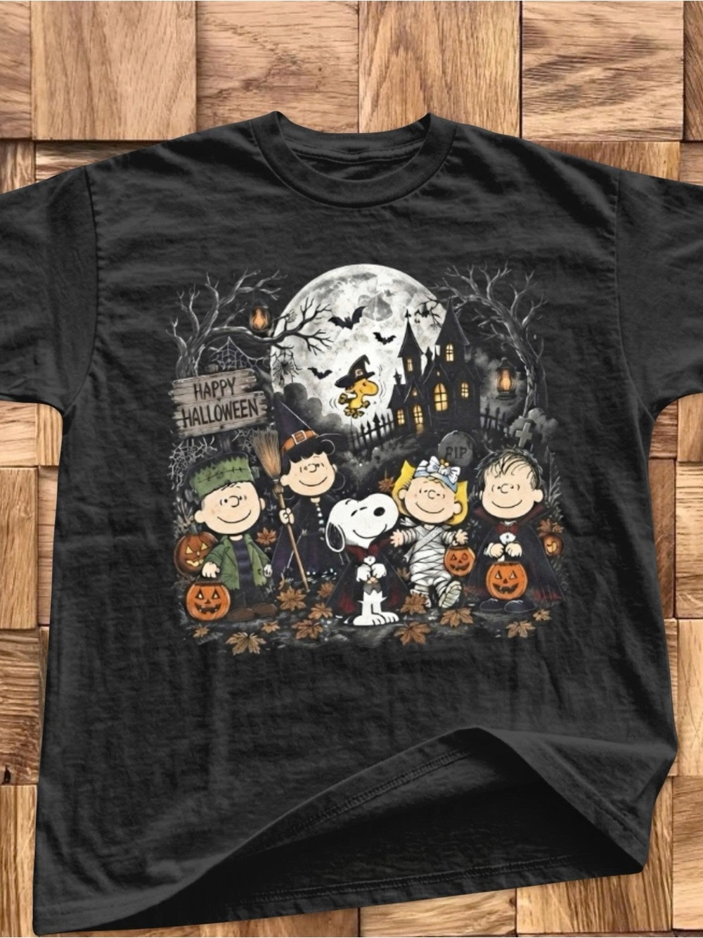 Gildan Black Peanuts Halloween Graphic Tee